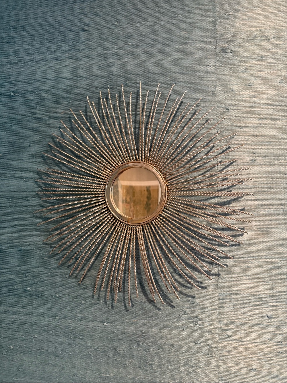 Vintage Silver Sunburst Wall Mirror